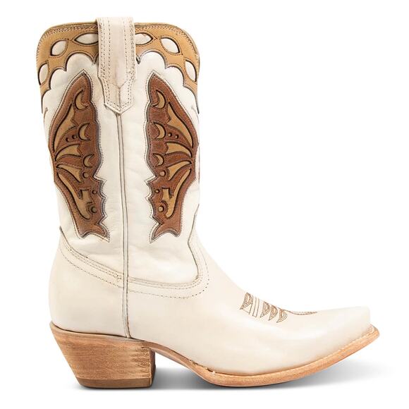 Freebird Butterfly Leather Cowboy Boots - Size 7 - White - Picture 3 of 6